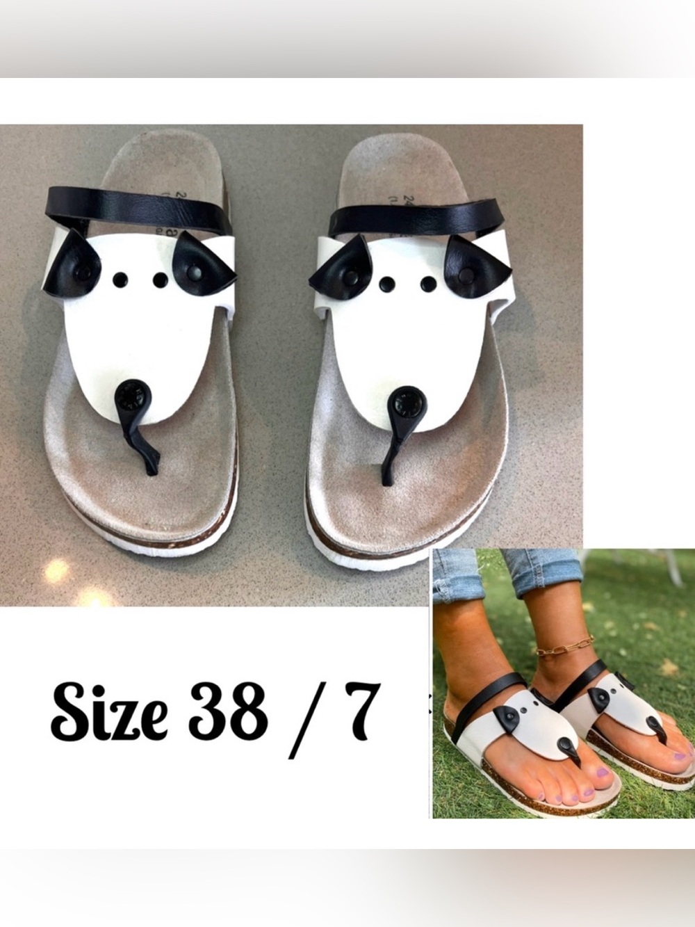 Maibulun Puppy Face Sandals Size 38 / 7